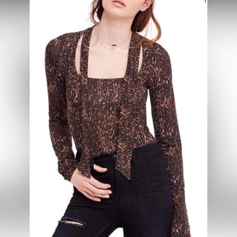 Free People Wild Thing Leopard Print Top
